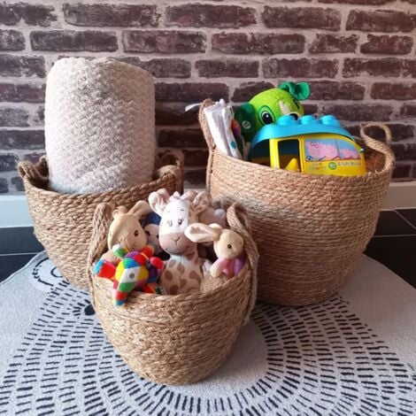 Cattail Leaf Basket Set of 3 assorted sizes - Natural