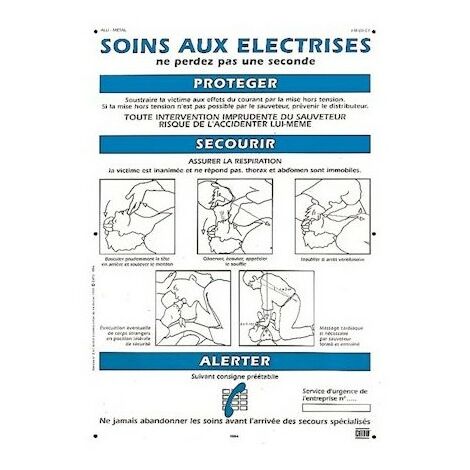 Catu AM-20-EX Plaque affiche "soins aux electrises"