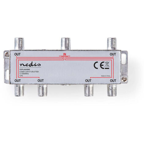 Catv splitter 5 - 1000 mhz perte dinsertion 100 db nombre de sorties 6 75 ohm zinc
