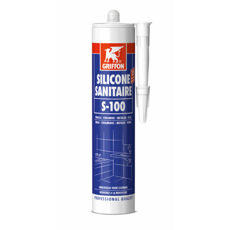 Caucho de silicona 300ml, blanco S100, base acética