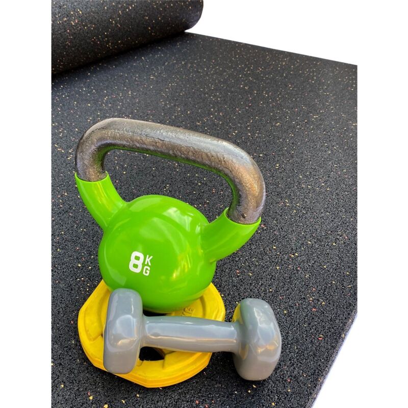 

Esterilla de Ejercicio y Fitness especial para Gimnasios | EPDM NEGRO | Base Negra - color :6mm de altura - 1'25m (Ancho) x 10m (Largo) (6mm de