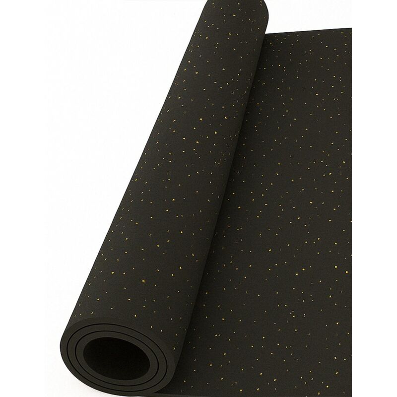 

Esterilla de Ejercicio y Fitness especial para Gimnasios | SPORT PREMIUM | Moteado Amarillo | Base Negra - color :4mm de altura - 1'25m (Ancho) x 3m