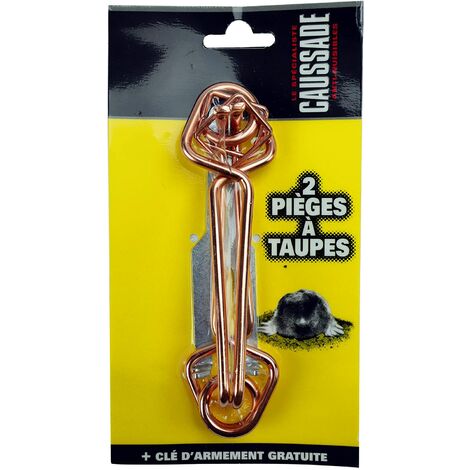 CAUSSADE CATPIEGE Pièges à Taupes - Kit 2 Pièges, 2 Tendeurs et Clé d'armement, Economique et Radical | Piège à Déposer dans la Galerie