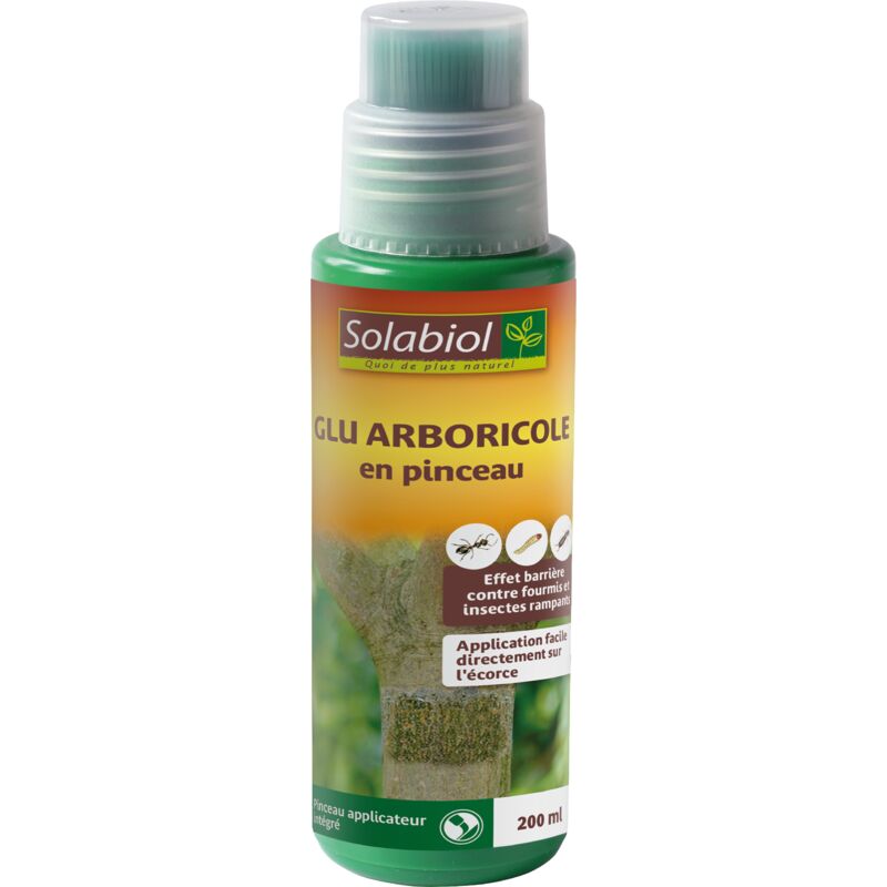 Solabiol - SOGLU2 Glu Arboricole en Pinceau 200 ml Efficace contre Fourmis Les Pucerons Verts Et Noirs Les Forficules (Perce-Oreilles) Les Chenilles