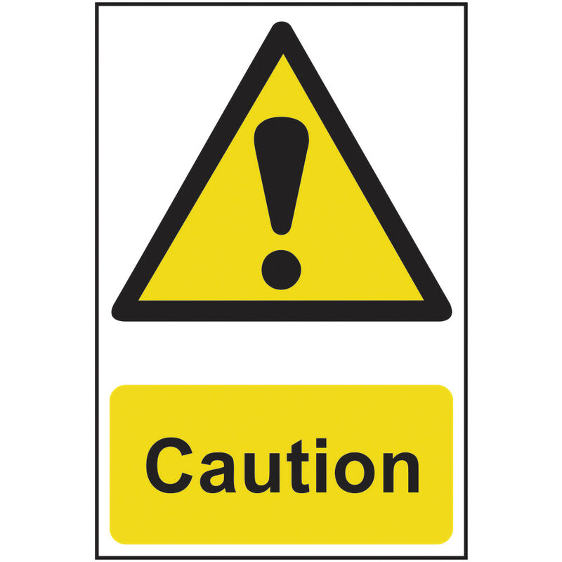 Caution' Sign, Self-Adhesive Semi-Rigid pvc 200mm x 300mm