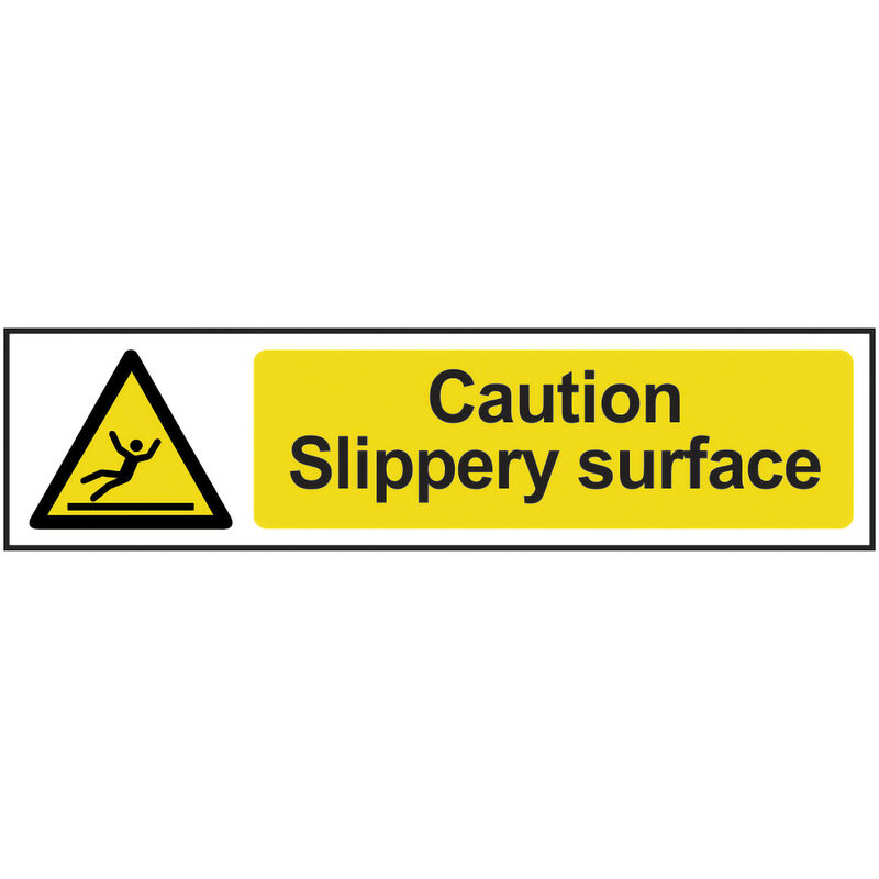 Caution Slippery Surface' Sign 200mm x 50mm