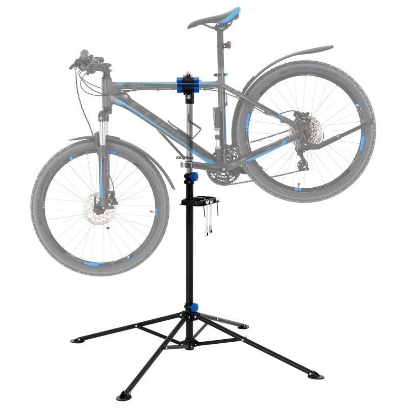 Image of Cavalletto Riparazioni E-Bike Regolabile Altezza Supporto Montaggio / Manutenzione Acciaio Ruotabile 360° Altezza Regolabile 105-185cm Biciclette