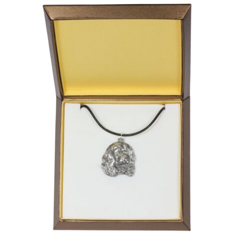 Cavalier King Charles Spaniel - collier pour chien dans un coffret cadeau, médaillon plaqué argent pour les amoureux des chiens, pendentif impressionnant par Art-Dog