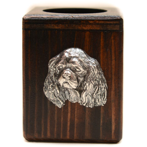 Cavalier King Charles Spaniel I - candelabro de madera con un perro, un recuerdo único después de la pérdida de un perro, hecho a mano por Art-Dog