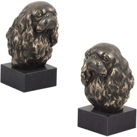 Cavalier King Charles Spaniel - statuette de chien, buste sur socle en pierre, sculpture, trophée pour une exposition canine par Art-Dog