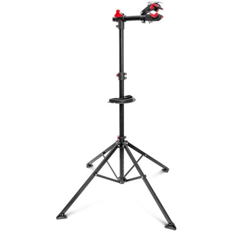 Cavalletto da officina per supporto riparazione bicicletta manutenzione regolabile nero 105 -190 cm 3413010/2