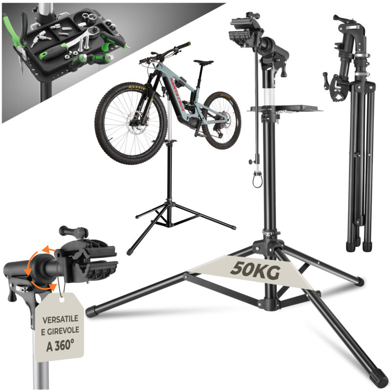 Image of Cavalletto manutenzione bici Tristan fino a 50 kg. Adatto alle biciclette elettriche. - Cavalletti bici, cavalletto bici, cavalletto manutenzione bici
