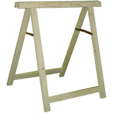 CAVALLETTO PIEGHEVOLE IN LEGNO DI ABETE GREZZO H 75 CM