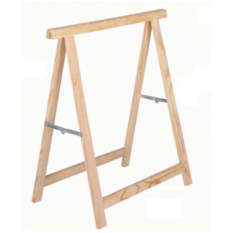 Cavalletto Pieghevole In Legno Di Pino Grezzo, 73,5x74 Cm