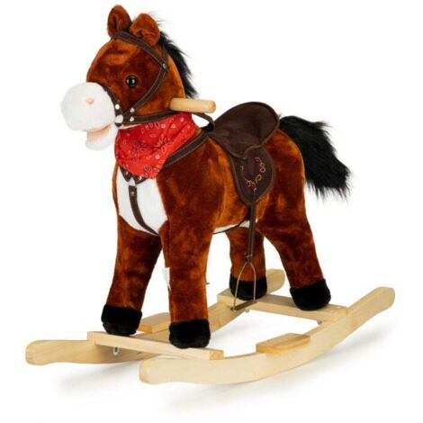 VIKING CHOICE Cavallo a dondolo - con coda sonora e mobile - marrone scuro