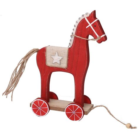 Cavallo legno rosso cm13x7h23
