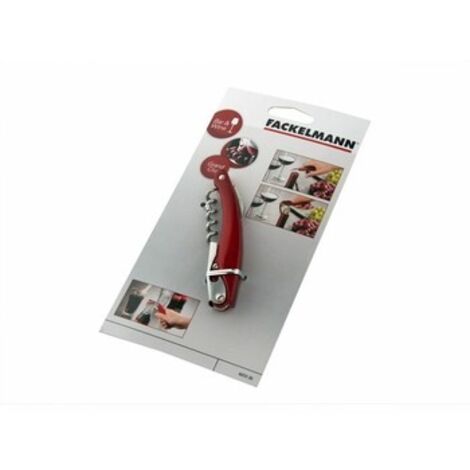 Cavatappi sommelier de acero rojo
