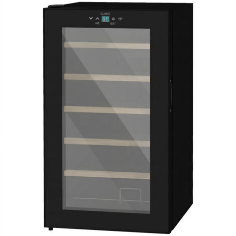 Cave à Vin de Service – 24 Bouteilles – Température Réglable 5 à 20°C – Éclairage LED – Noir – 43 x 45 x 75 cm