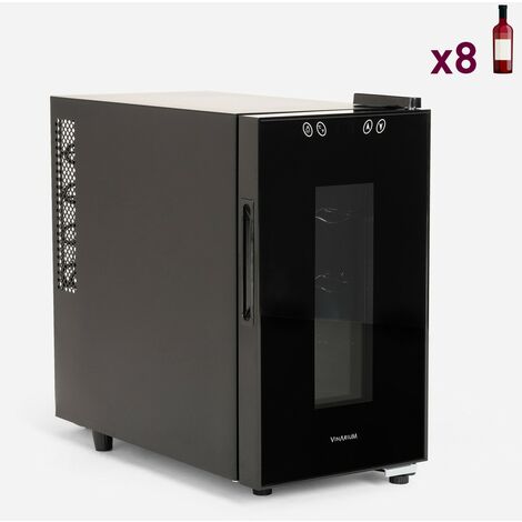 Cave à vin réfrigéré à LED pour 8 bouteilles à zone unique Bacchus VIII