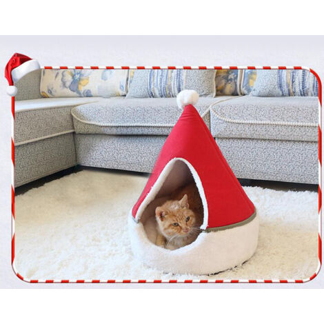 Cave pour Chat et Chien Maison Pet Triangle Confortable Lit Dôme Portable Pour Petit Animal Haute Qualité PP Coton 3545cm jusqu'à 8kg Démontable Lavable