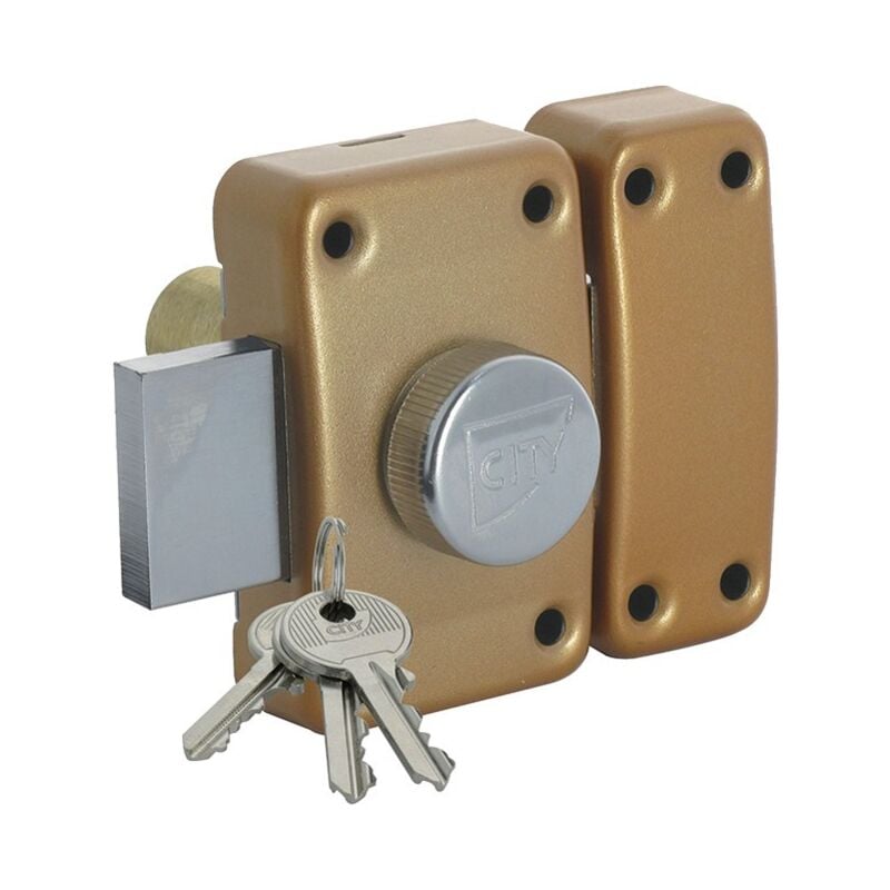 Verrou à bouton CITY 25 cylindre de 45mm - ISEO - 10020452