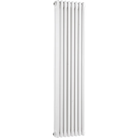Caverswall Triple Column Traditional Radiator 1500 x 368mm, High Gloss White