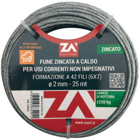 CAVETTO ACCIAIO 49F CON ANIMA ACCIAIO D.2,4 MT 9