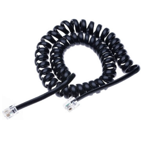 Cavetto Telefonico Spiralato 4/4 Da 5,0 Metri Nero ( KONELCO GBS cod. 67900115 )