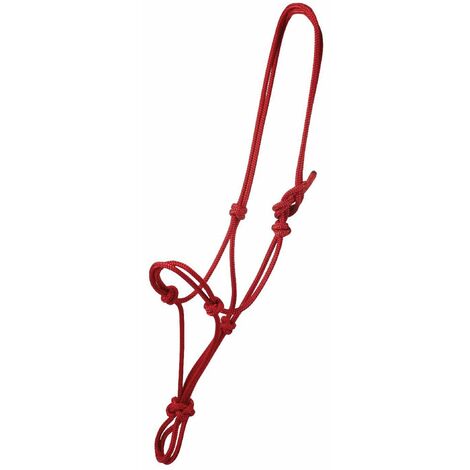 Cavezza in corda annodata tubolare Rope Halter soft control: FULL, Rosso
