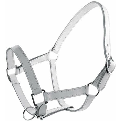 Cavezza in cuoio bianco al cromo con doppia regolazione: PONY, Bianco