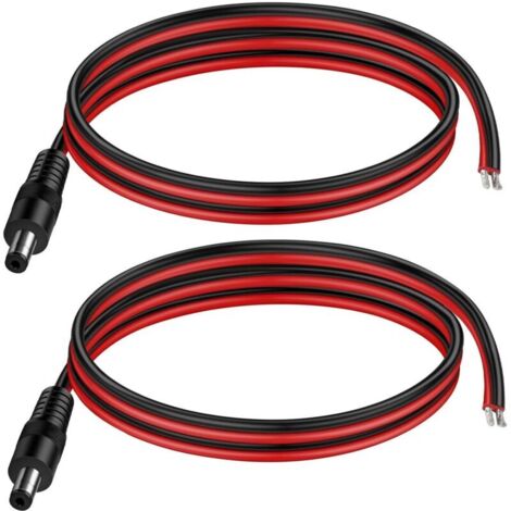 cavi di alimentazione CC 14AWG 5,5 x 2,1 mm, connettore di alimentazione CC 12 V 10 A per telecamera di videosorveglianza CCTV, connettore per striscia LED CC (1 m)