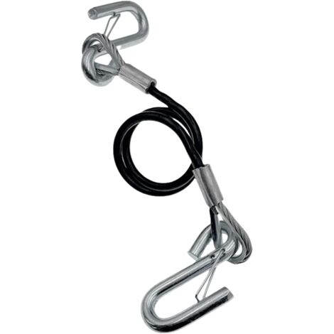 Cavi di sicurezza per rimorchio - Cavo freno di sicurezza per camper da 70 cm - Filo a molla a spirale con gancio a S - Accessori di traino regolabili per conducenti, attività all'aperto e