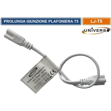CAVO 3 PIN PROLUNGA DI GIUNZIONE 30CM PER PLAFONIERE LINEARI T5