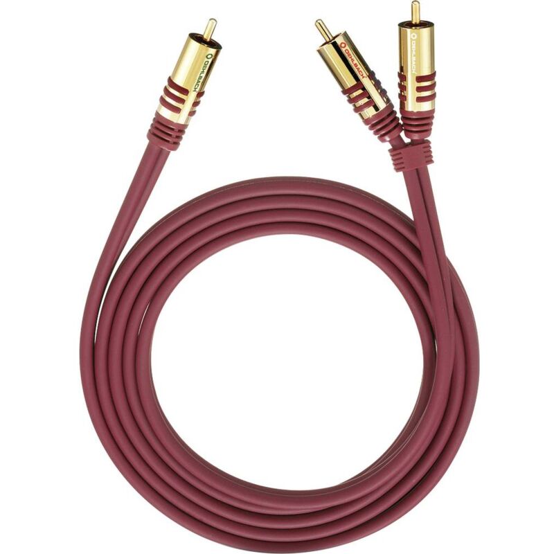 Oehlbach - 20562 rca Audio Cavo a y [2x Spina rca - 1x Spina rca] 2.00 m Rosso contatti connettore dorati