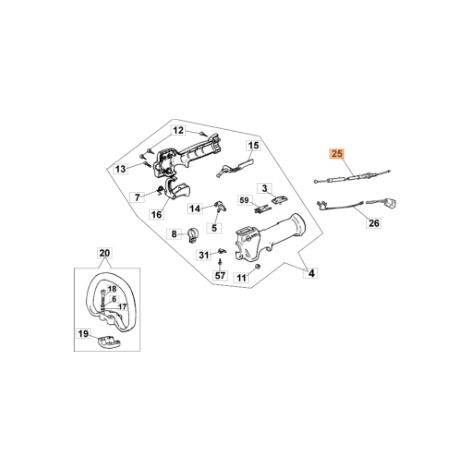 Cavo acceleratore decespugliatore modelli 726S ORIGINALE OLEOMAC 61040058R
