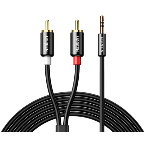 Cavo adattatore audio Ugreen mini jack da 3,5 mm a 2RCA, 1,5 m - nero