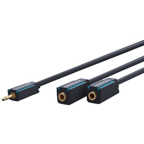 Cavo adattatore AUX da 3,5 mm, stereo, Cavo premium  1x spina jack 3,5 mm  2x presa jack 3,5 mm  0,1 m  Conduttore interno OFC. Lunghezza del Cavo 0.1 m