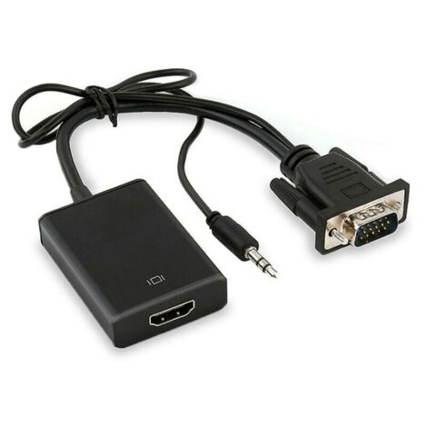 Cavo adattatore convertitore da VGA maschio a HDMI femmina, TV AV HDTV 1080P HD+Audio