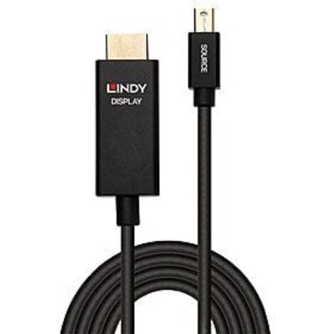 Cavo adattatore Lindy Mini DisplayPort a HDMI M/M 1m Nero [LINDY40921]