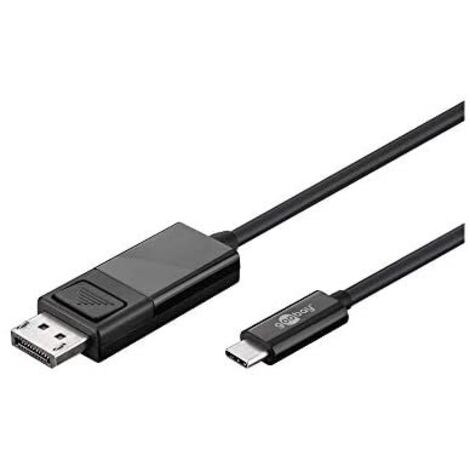 Cavo adattatore USB-C™- DisplayPort™, 4K 60 Hz, 1,20 m, nero, Spina USB-C™   Spina DisplayPort™. Lunghezza del Cavo 1.2 m