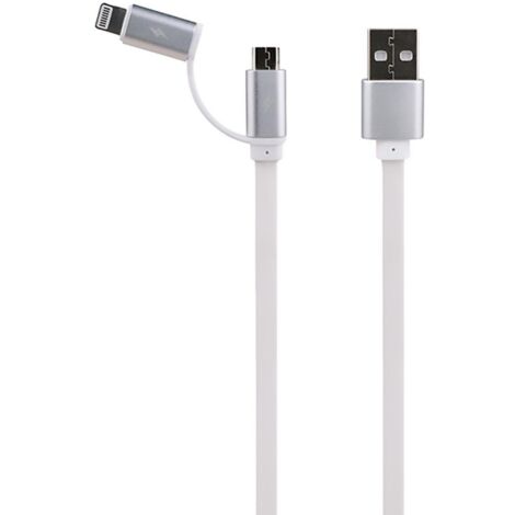 Cavo alimentazione 1 m micro usb con adattatore iphone 5/6 bianco electraline 500332