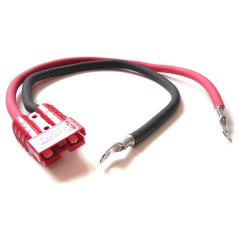 Cavo alimentazione batteria con spina Anderson SB50 rossa e occhielli M8 L 25 cm