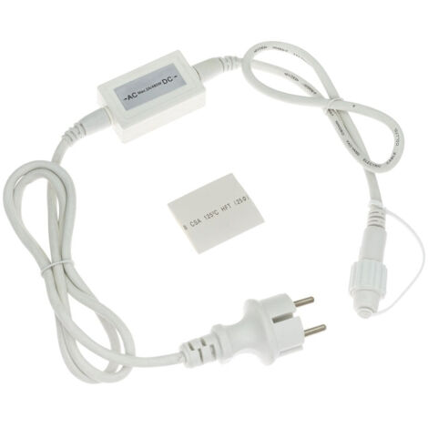 CAVO ALIMENTAZIONE BIANCO CON CONVERTITORE DI CORRENTE IP 44 MAX 450W LUCI DI NATALE