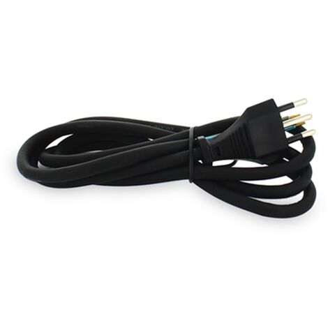 Cavo alimentazione gommato nero 1,5mt 3x1mm spina Italia