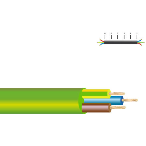 Cavo alogeno verde 3x1,5 mm euro/mt