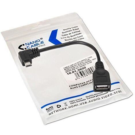 Cavo angolato USB 2.0 A MicroUSB B OTG