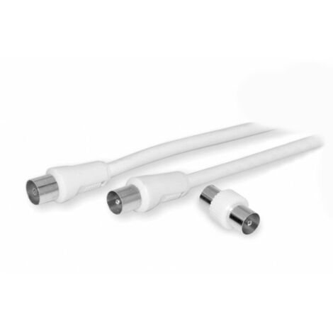CAVO ANTENNA BIANCO 10M CON SPINA IEC 75OHM E ADAT