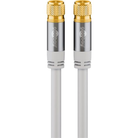 Cavo antenna satellitare (135 dB), 4x schermato, placcato oro, spina F  spina F. Lunghezza del Cavo 2 m