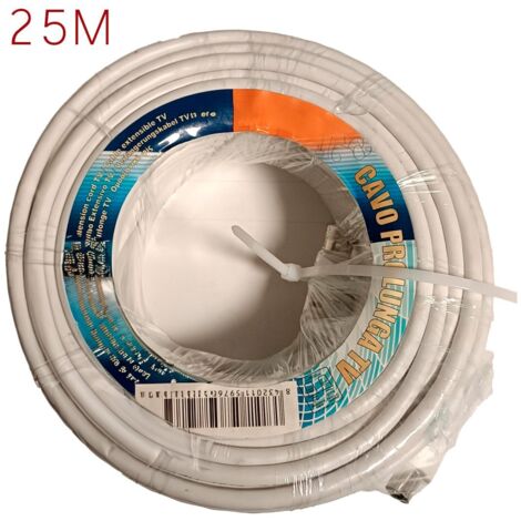Cavo Antenna TV Coassiale Maschio Femmina 25 metri