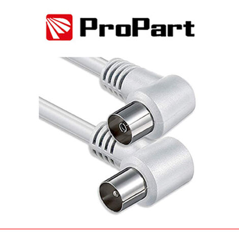 Cavo antenna TV IEC 2.5M SP-PR 90° BIANCO